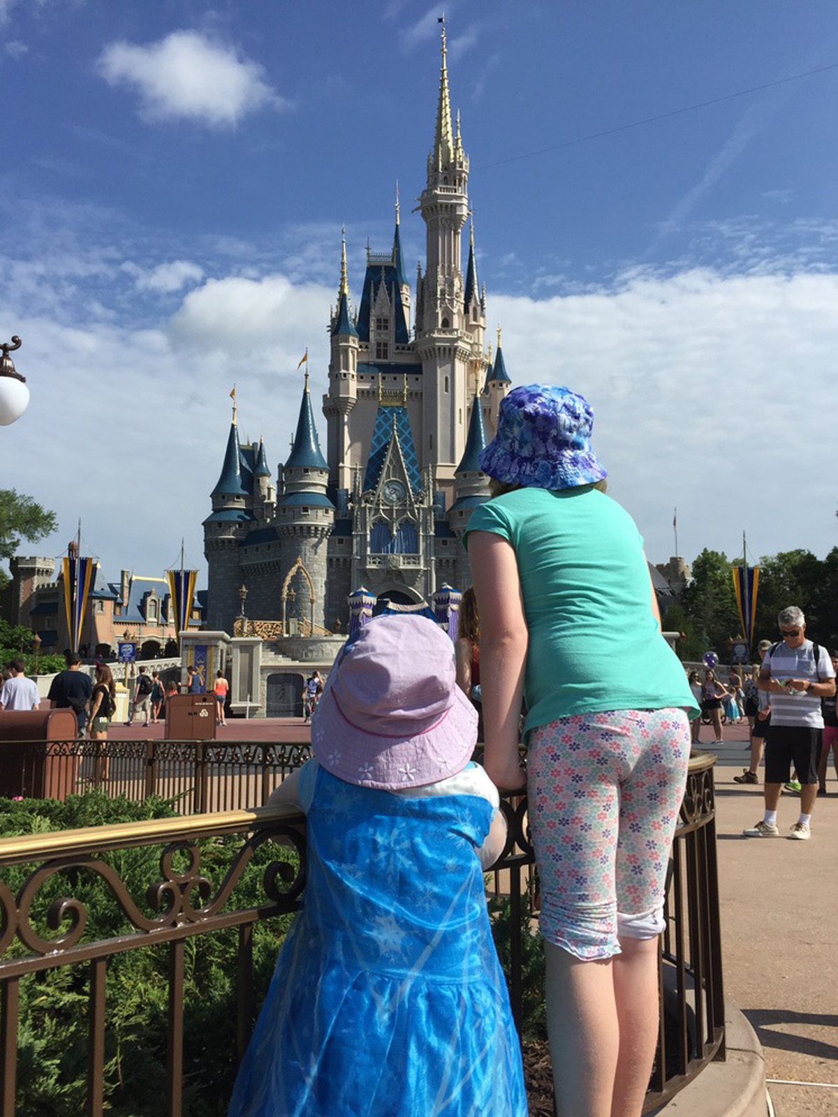 Image of two children looking at the Cinderella Castle in Disney World